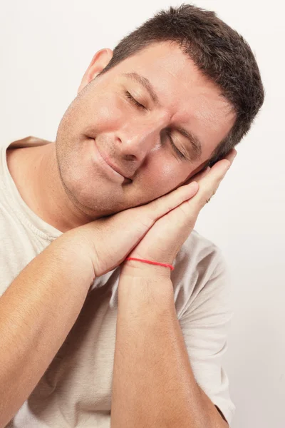 Man pretending to sleep — Stock Photo, Image