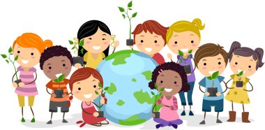 Kids Representing Different Ethnic groups clipart