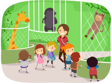 Kids at the Zoo clipart