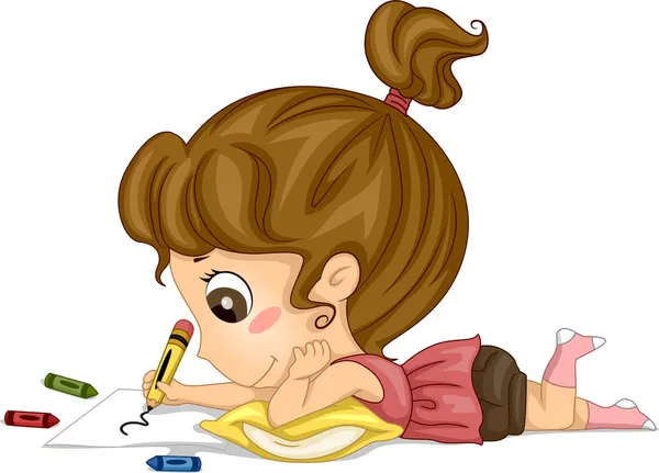 Girl Drawing — Stock Photo, Image