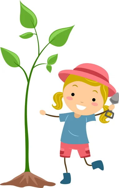 식물을 재배 하는 아이 — 스톡 사진