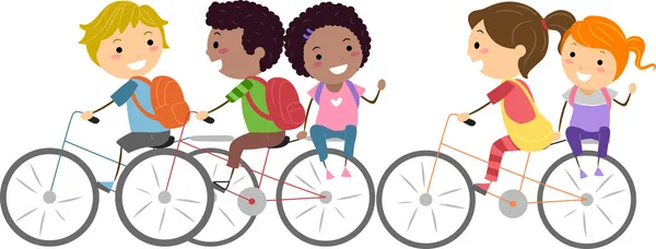 Τα παιδιά ποδήλατο — Φωτογραφία Αρχείου