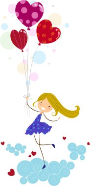 Girl on Cloud Nine clipart