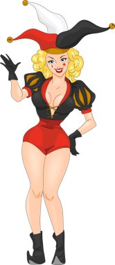 Pin Up Girl Joker clipart