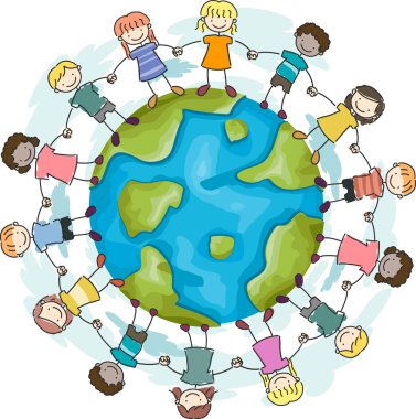 Kids Joining Hands clipart