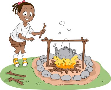 Kid Boiling Water clipart