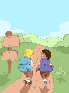 Hiking Kids clipart