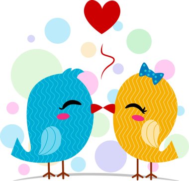 Lovebirds Kissing clipart