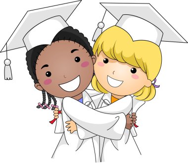 Kids Hugging Each Other clipart