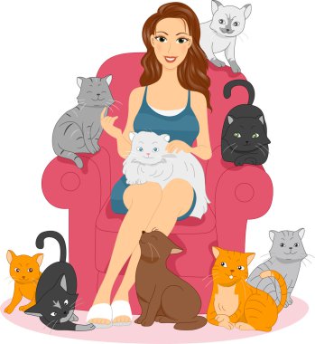 Cat Lady clipart