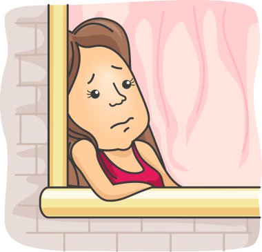 Lonely Girl clipart