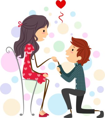 Stick Figure Couple clipart