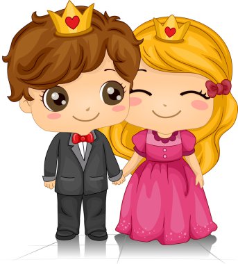 King and Queen of Hearts clipart