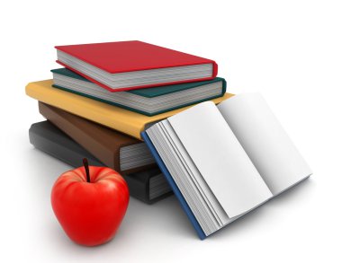 Books and Apple clipart