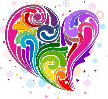 Heart-shaped Rainbow clipart