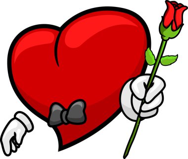 Heart Giving a Rose clipart