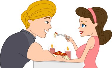 Dinner with Candle Light clipart