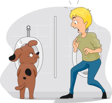 Funny Dog Peeing clipart