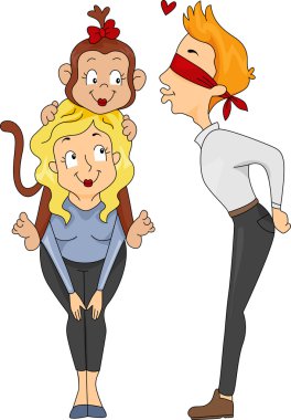 Monkey Kiss clipart