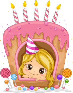 Window Birthday Cake clipart