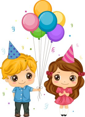 Boy Giving Balloons clipart