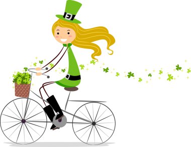 Girl on a Bike clipart