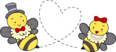 Honey Bee Couple clipart