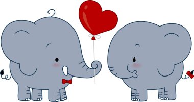 Elephant Couple clipart