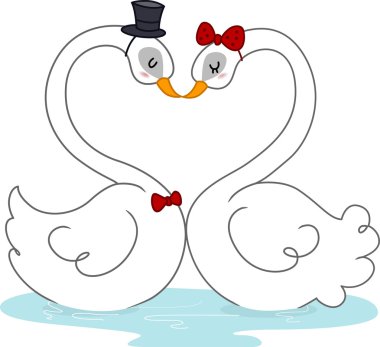 Swan Couple clipart