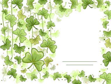 Card with Shamrock Design clipart