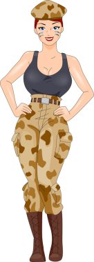 Pin-up Girl Soldier clipart