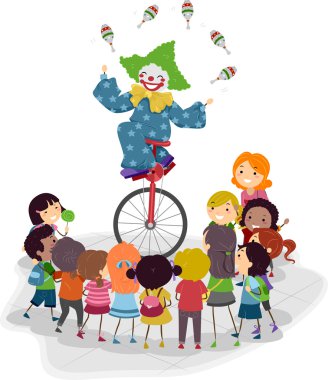 Unicycle Clown clipart