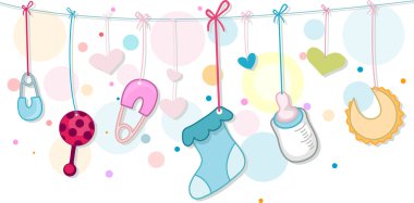 Illustration of Baby Related Items clipart