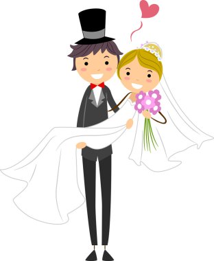 Groom Carrying His Bride clipart