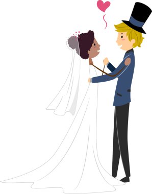 Interracial Wedding clipart