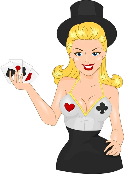 Pin up girl kasino — Stock fotografie