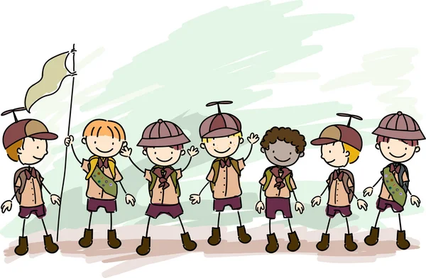 Doodle boy scouts —  Fotos de Stock
