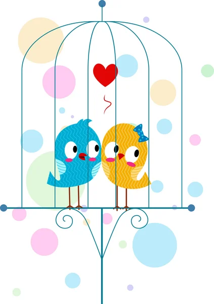 Lovebirds in a Cage — Stock Photo, Image