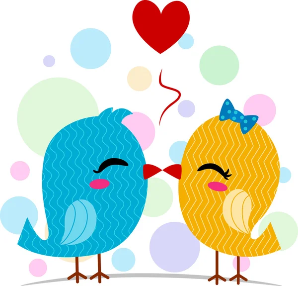 Aves enamoradas besándose — Foto de Stock