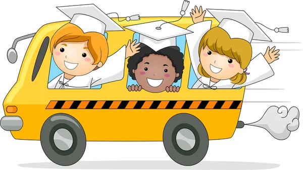 Bambini scuolabus — Foto Stock