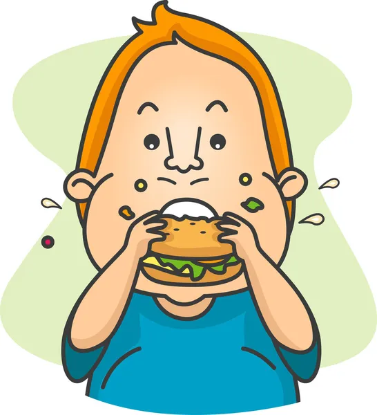 Hombre comiendo una hamburguesa — Foto de Stock