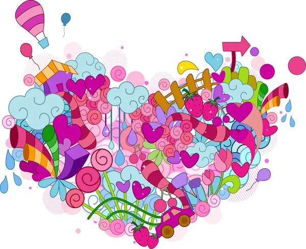 Doodle do coração — Fotografia de Stock
