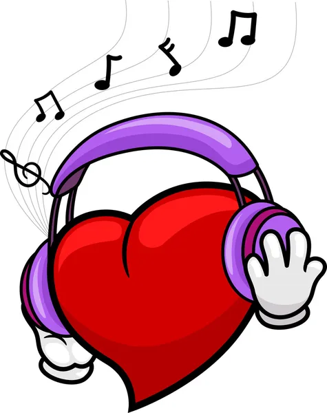 Heart Listening to Music — Stock Photo, Image