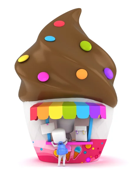 Gyerek vásárol fagylalt — Stock Fotó
