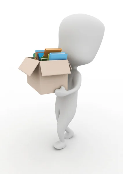 Un hombre cargando una caja — Foto de Stock