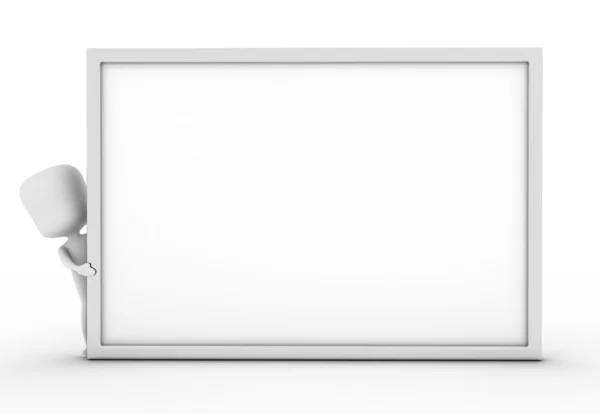 माणूस एक पांढरा बोर्ड मागे लपविणे — स्टॉक फोटो, इमेज