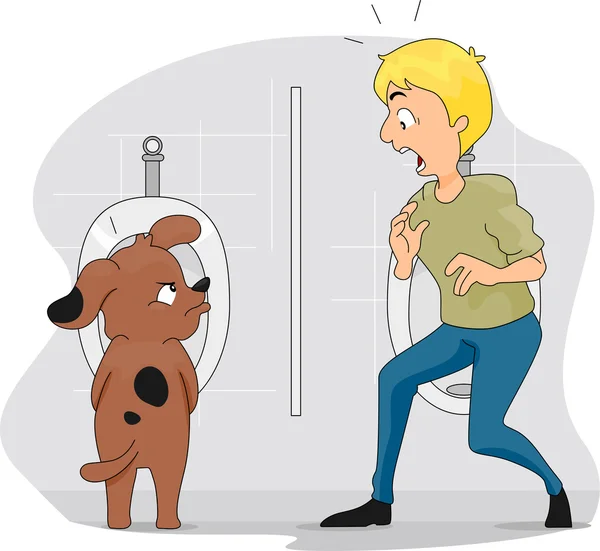Engraçado Dog Peeing — Fotografia de Stock