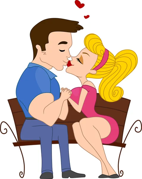 Пара, запертая в поцелуе — стоковое фото