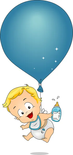 Balon chłopiec dziecko — Zdjęcie stockowe