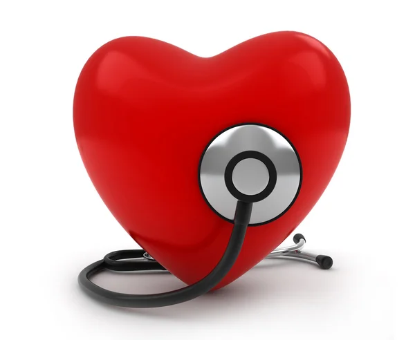 Heart with Stethoscope — Stock Photo, Image